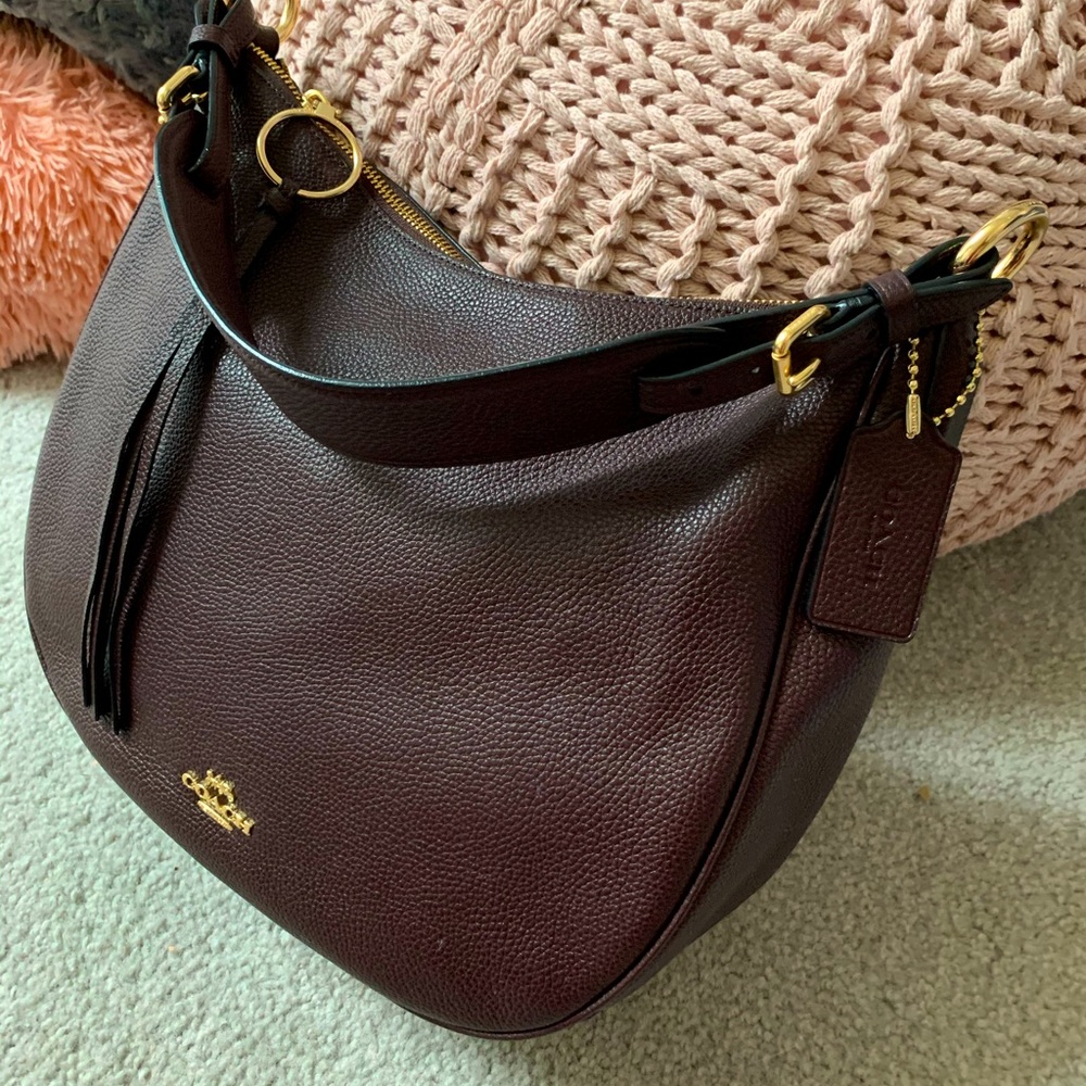 Coach SUTTON Hobo Oxblood leather, Light Gold HW